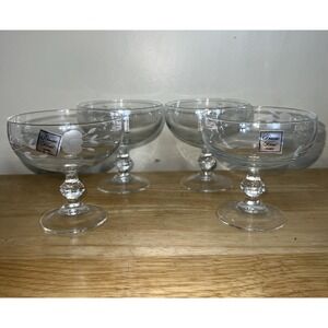 Princess House 507 Crystal Dessert‎ Dish Set Of 4 Dishes Heritage Pattern France